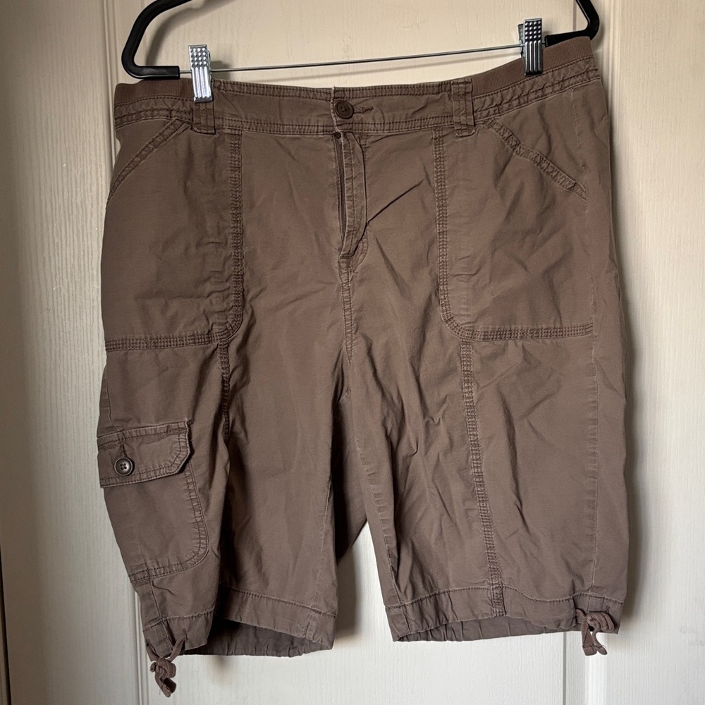 St. John's Bay Brown Women's Cargo Shorts with Side Pocket